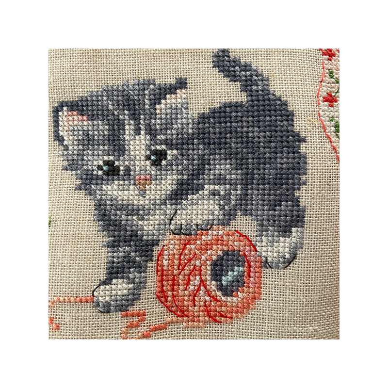 Linen «Cerisette et bobinette» Tote bag