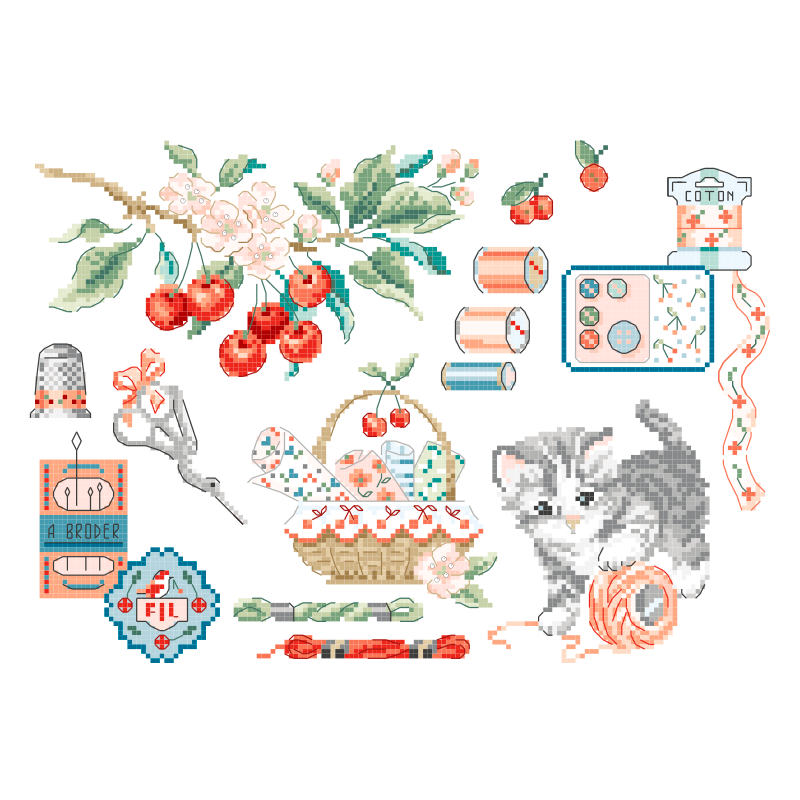 Aida «Cerisette et bobinette» Tote bag