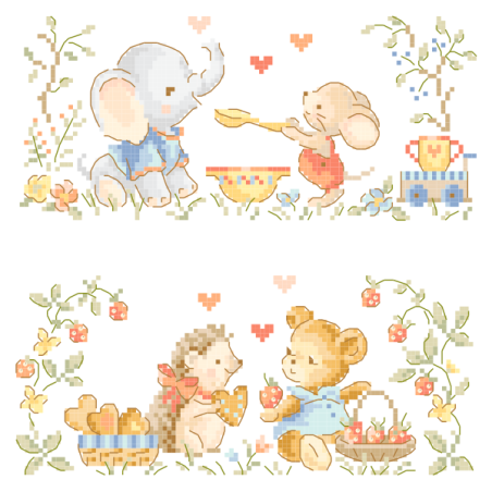 2 grands bavoirs «Miam d'amour»