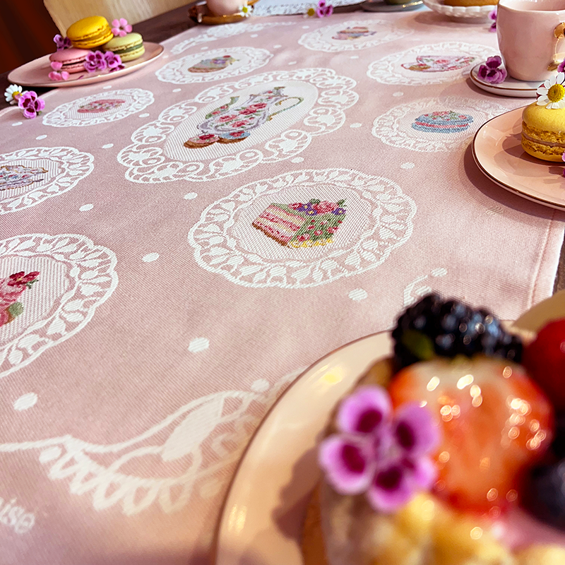 Aïda : Torchon «Rose Thé»