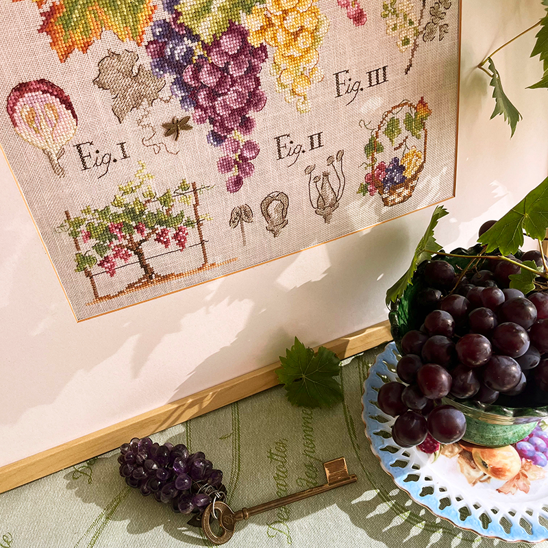 Linen «Raisins» Study (maxi pattern)