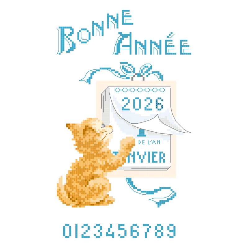 Grille « Bonne année » Bleu