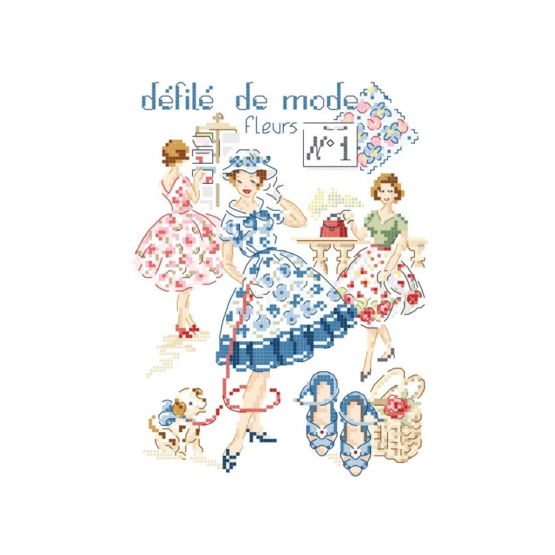 Grille PDF à télécharger : Défilé de mode N°1 «Fleurs»