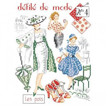Grille PDF à télécharger : Défilé de mode N°4 «Les pois»