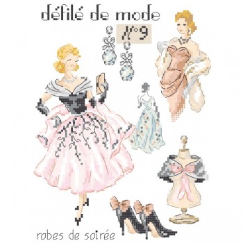 Grille PDF à télécharger : Défilé de mode N°9 «Robes de soirée»