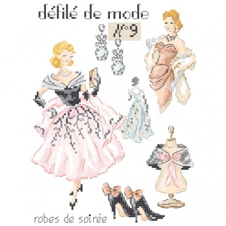 Grille PDF à télécharger : Défilé de mode N°9 «Robes de soirée»