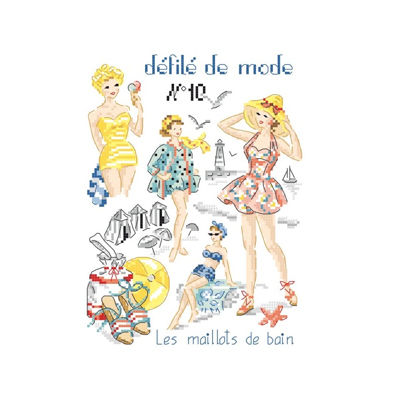 Digital Download (PDF) : Fashion show N° 10 «Swimsuits» chart