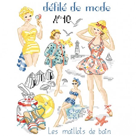 Digital Download (PDF) : Fashion show N° 10 «Swimsuits» chart