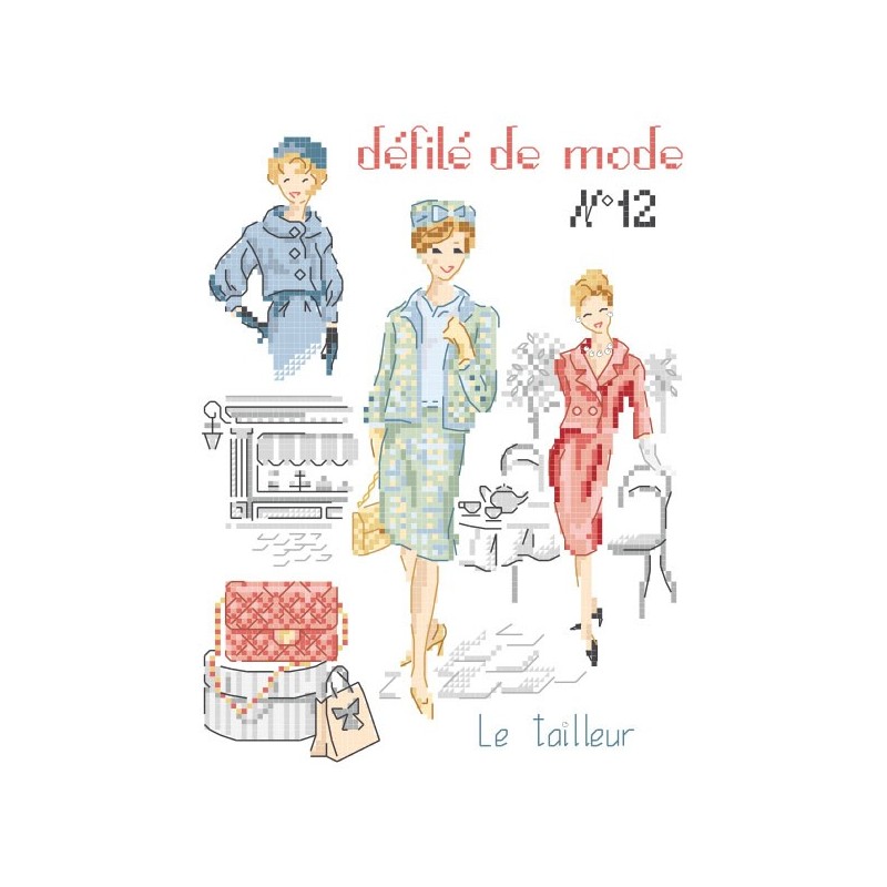 Grille PDF à télécharger : Défilé de mode N°12 «Le tailleur»