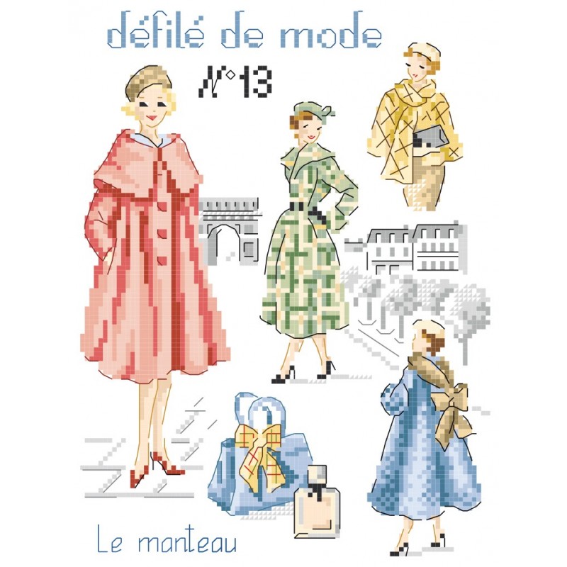Grille PDF à télécharger : Défilé de mode N°13 «Le manteau»