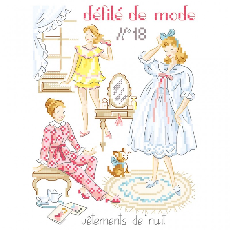 Grille PDF à télécharger : Défilé de mode N°18 «Vêtements de nuit»