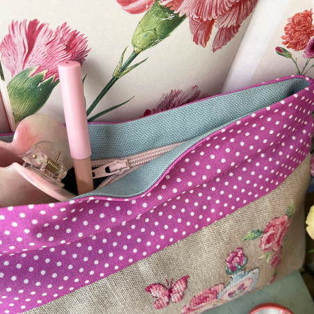 Lin : Maxi trousse «Eau de rose»