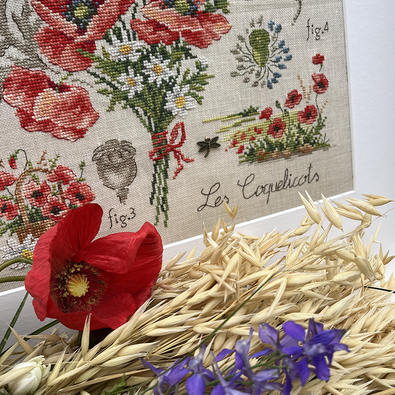 Linen : «Coquelicots» Study (maxi-pattern)