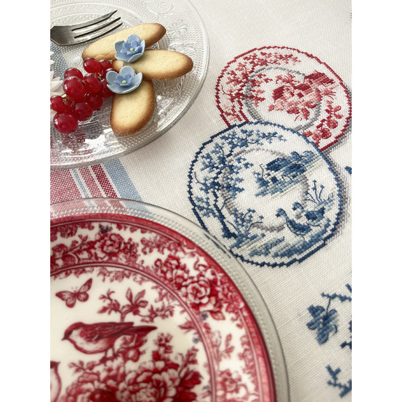 Linen «collection Toile de Jouy» Tea towel
