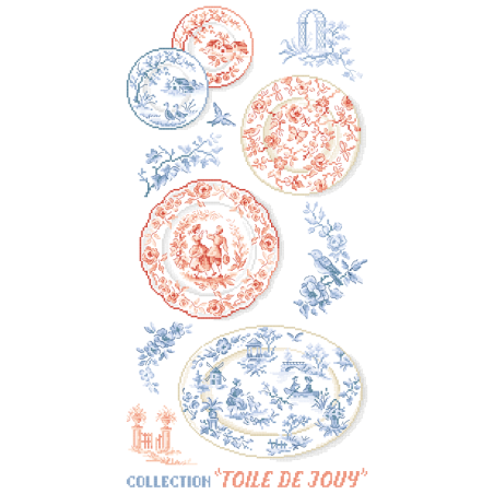 Linen «collection Toile de Jouy» Tea towel