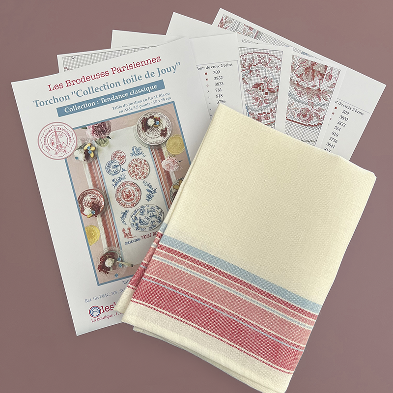 Lin : Torchon «collection Toile de Jouy»
