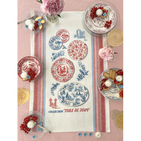 Lin : Torchon «collection Toile de Jouy»