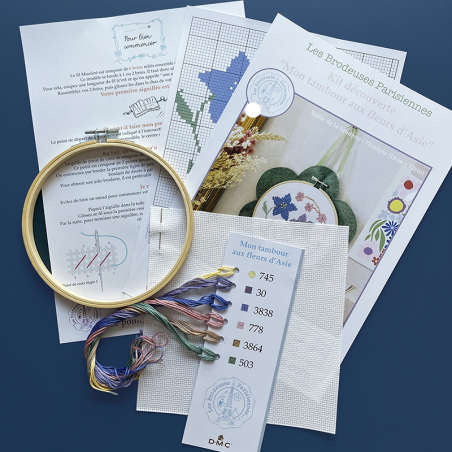 Kit complet «Mon tambour aux fleurs d'Asie»