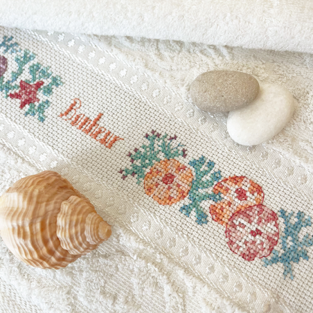 Aïda : Duo de serviettes en éponge «Corail» & «Lagon»