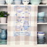 Linen Collection aux bols N°2 «fleurs bleues» Tea towel