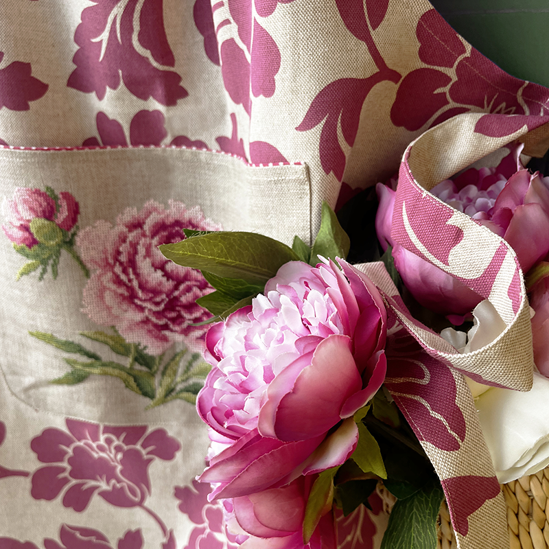 Lin : Tablier «Pivoine»