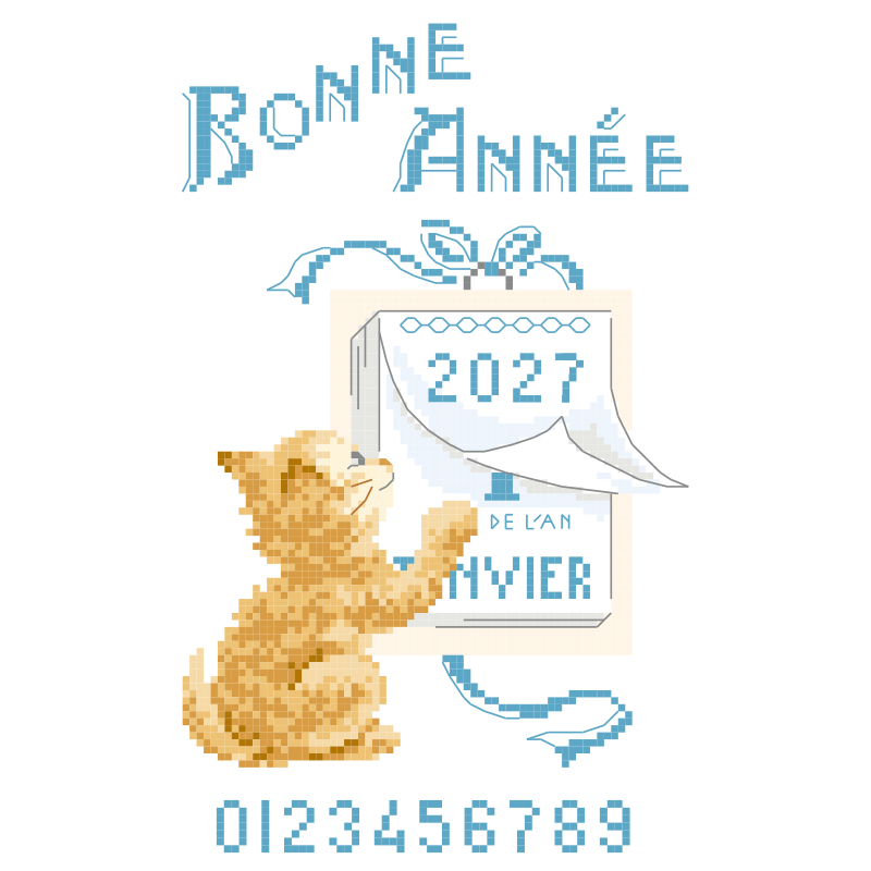 Grille «Bonne année» Bleu
