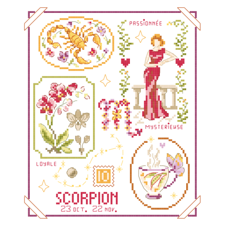 Digital Download (PDF) : Zodiac Sign «Scorpion» Chart